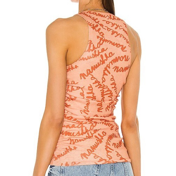 Nanushka Fifi Tank in Scribble Logo Apricot - Picture 2 of 4